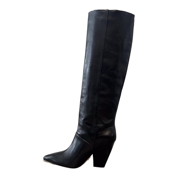 Tory Burch Lila Black Leather Knee High Boot - Picture 8 of 14